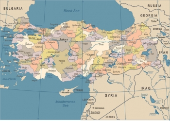  Carte magnétique de la Turquie, vintage, COLOREE