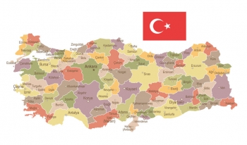  Carte magnétique de la Turquie, illustré, COLOREE