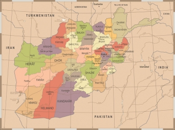  Carte magnétique de l'Afghanistan, vintage, COLOREE