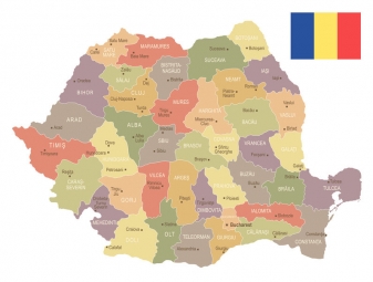  Carte magnétique La Roumanie, vintage, COLOREE