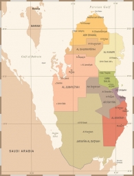  Carte magnétique de Qatar, vintage, COLOREE