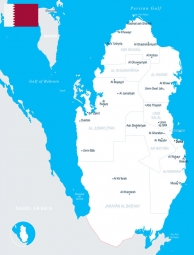  Carte magnétique de Qatar, DETAILLEE, blanc bleu