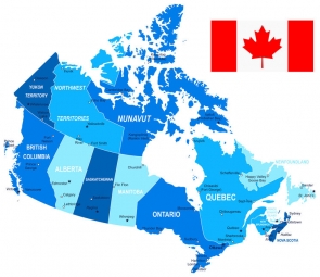  Carte magnétique du canada, illustré, bleu
