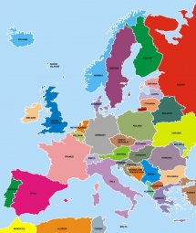  Carte magnétique de l'Europe, illustré, COLOREE