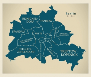  Carte magnétique de Berlin, illustré, bleu