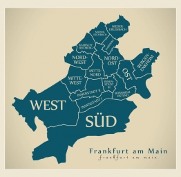  Carte magnétique de Francfort, illustré, bleu