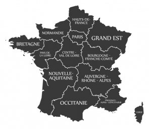 Carte magnétique France, illustré, noir