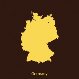  Carte magnétique de l'Allemagne, illustré, brun-jaune