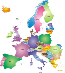  Carte magnétique de l'Europe, illustré, COLOREE