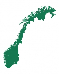  Carte magnétique de la Norvège, illustré, vert