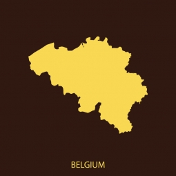  Carte magnétique de Belgique, illustré, brun-jaune