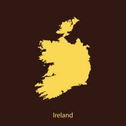  Carte magnétique de l'Irlande, illustré, brun-jaune