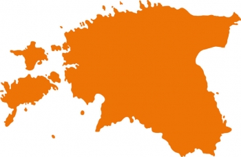  Carte magnétique de l'Estonie, illustré, orange