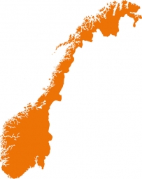  Carte magnétique de la Norvège, illustré, orange
