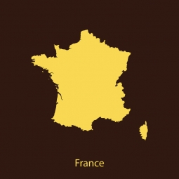  Carte magnétique France, illustré, brun-jaune