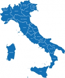  Carte magnétique de l'Italie, illustré, bleu