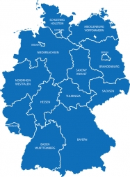  Carte magnétique de l'Allemagne, illustré, bleu