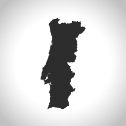  Carte magnétique du Portugal, illustré, gris