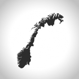  Carte magnétique de la Norvège, illustré, gris