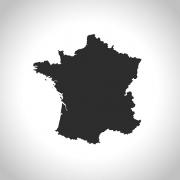  Carte magnétique France, illustré, gris