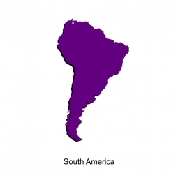  Carte magnétique de l'Amérique du Sud, illustré, violet
