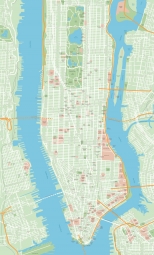  Carte magnétique DE NEW YORK, DETAILLEE, COLOREE