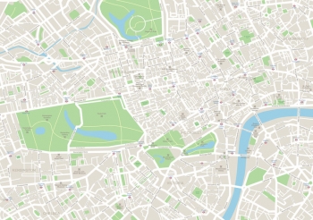  Carte magnétique de Londres, DETAILLEE, avec des étiquettes