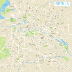  Carte magnétique de Berlin, illustré, COLOREE