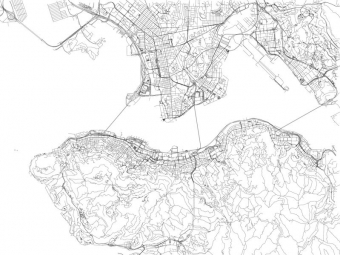  Carte magnétique de Hong Kong, route, détaillée