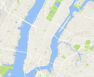  Carte magnétique DE NEW YORK, DETAILLEE, sans étiquettes