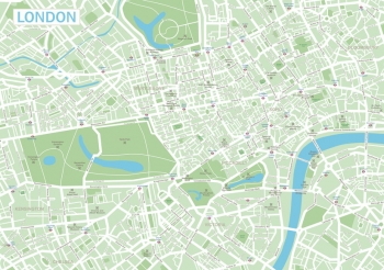  Carte magnétique de Londres, DETAILLEE, avec des étiquettes