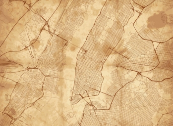  Carte magnétique DE NEW YORK, illustré, beige