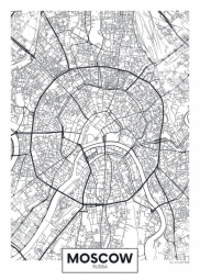  Carte magnétique de Moscou, illustré, noir et blanc