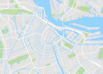  Carte magnétique d'Amsterdam, illustré, COLOREE