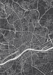  Carte magnétique de Francfort, illustré, noir