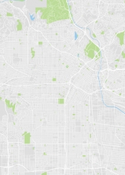  Carte magnétique de Los Angeles, illustré, COLOREE