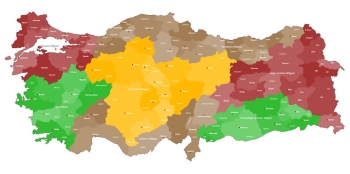  Carte magnétique de la Turquie, illustré, COLOREE