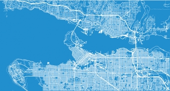  Carte magnétique de Vancouver, illustré, bleu