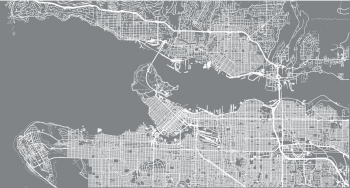  Carte magnétique de Vancouver, illustré, gris