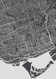  Carte magnétique de Toronto, illustré, noir et blanc