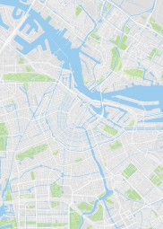  Carte magnétique d'Amsterdam, illustré, COLOREE