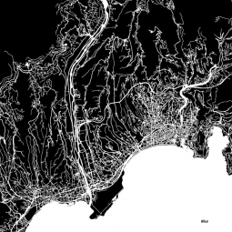  Carte magnétique de Nice, illustré, noir et blanc