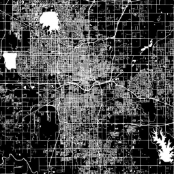  Carte magnétique de l'Oklahoma, illustré, noir et blanc