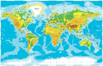  Carte magnétique du monde, géographique, COLOREE