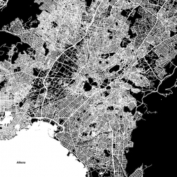  Carte magnétique D'ATHÉNES, illustré, noir et blanc