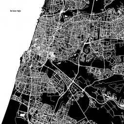  Carte magnétique de Tel Aviv, illustré, noir et blanc