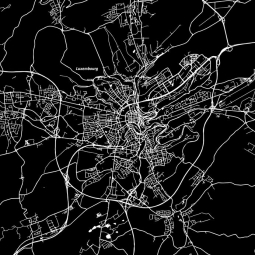  Carte magnétique du Luxembourg, illustré, noir et blanc