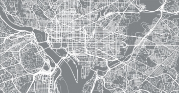  Carte magnétique de Washington, illustré, blanc gris