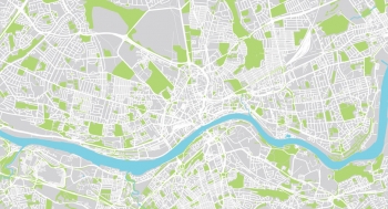  Carte magnétique de Newcastle, illustré, COLOREE