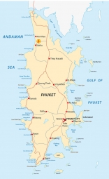  Carte magnétique de Phuket, politique, COLOREE